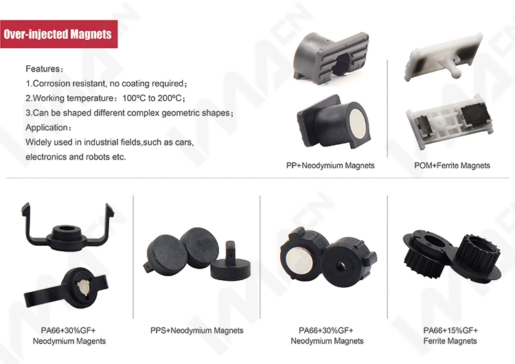 PPS/PA12/PP Plastic Moulded Injected Smfen/Neodymium/Ferrite Magnets